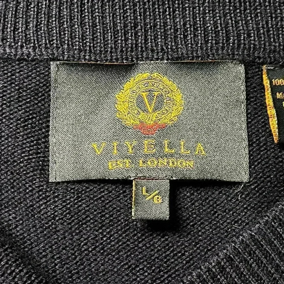 VIYELLA Vintage‎ Men’s Navy 100% Marino Wool Vest Large - Picture 4 of 6